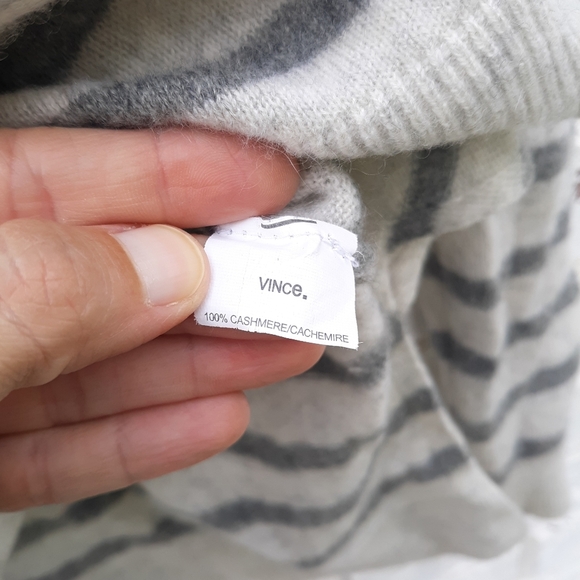 Vince Cashmere Sweater Stripe XS Gray - Picture 5 of 7